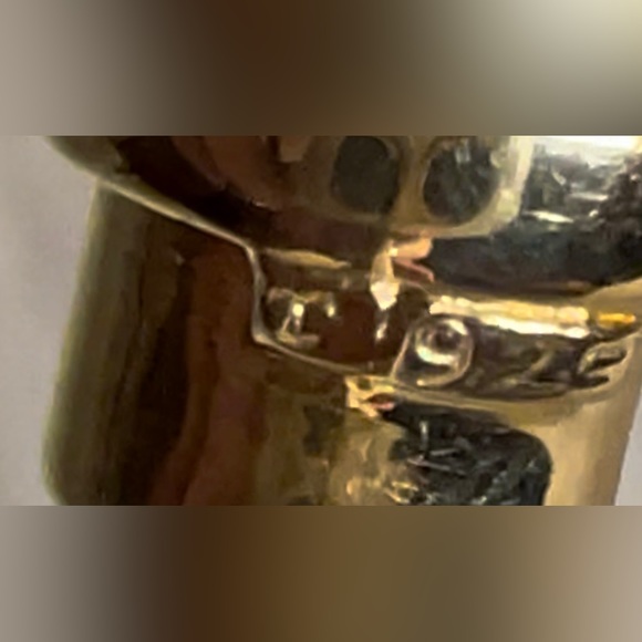 Vintage Designer Sterling Silver & Gold Onyx Cabochon Tip Cuff Bracelet, 7" - Picture 7 of 10